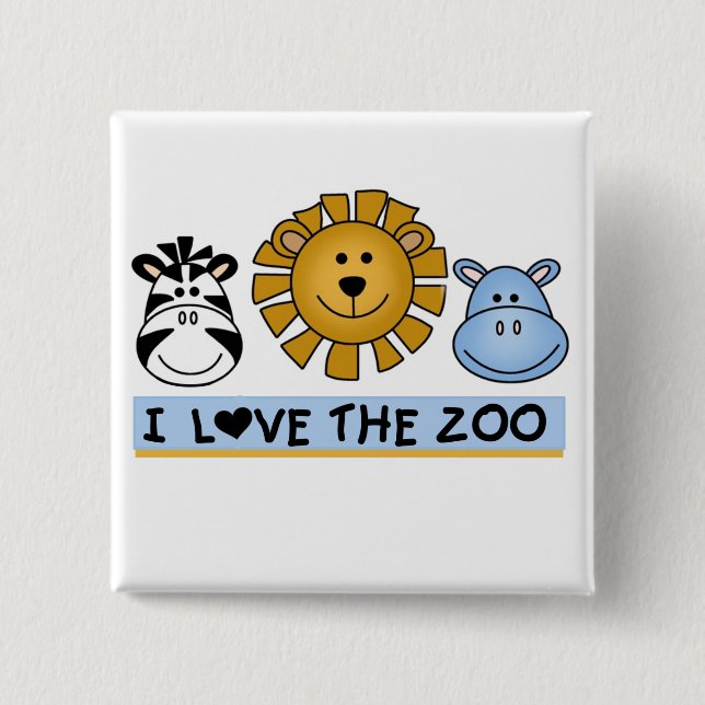 Badge Carré 5 Cm Amis de zoo (Devant)