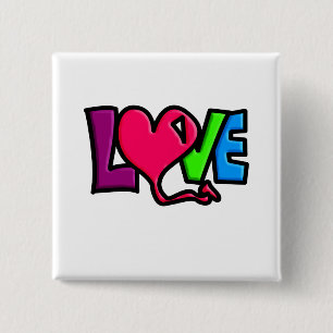 Badge Carré 5 Cm Amour