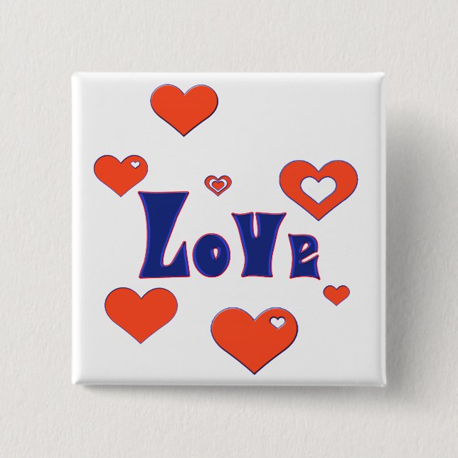 Badge Carré 5 Cm Amour (Devant)