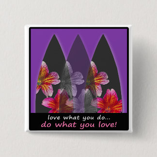 Badge Carré 5 Cm Amour ce qui vous faites le bouton surfant