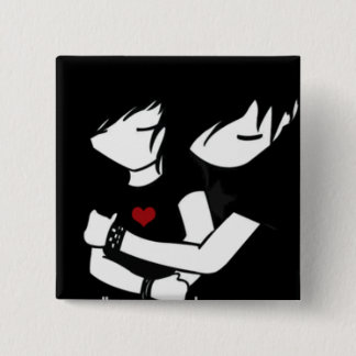 Badge Carré 5 Cm amour d'emo
