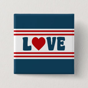 Badge Carré 5 Cm Amour design