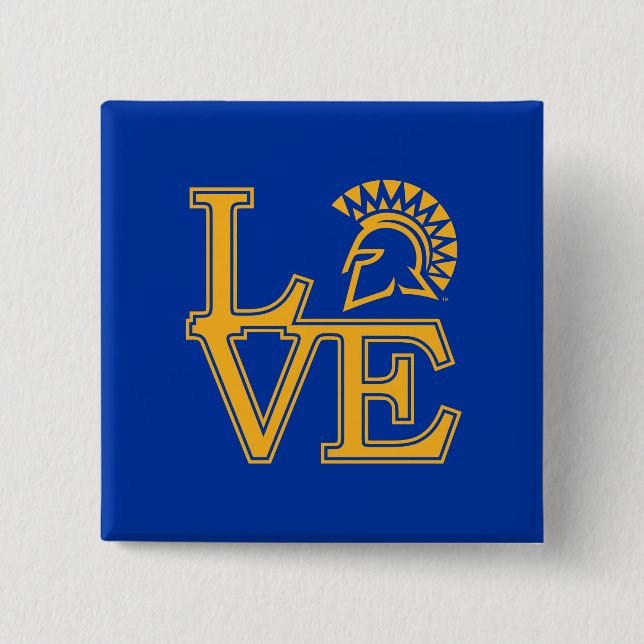 Badge Carré 5 Cm Amour d'état de San Jose (Devant)
