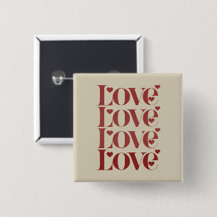 Badge Carré 5 Cm Amour Heureuse Sainte-Valentin Valentine Couple
