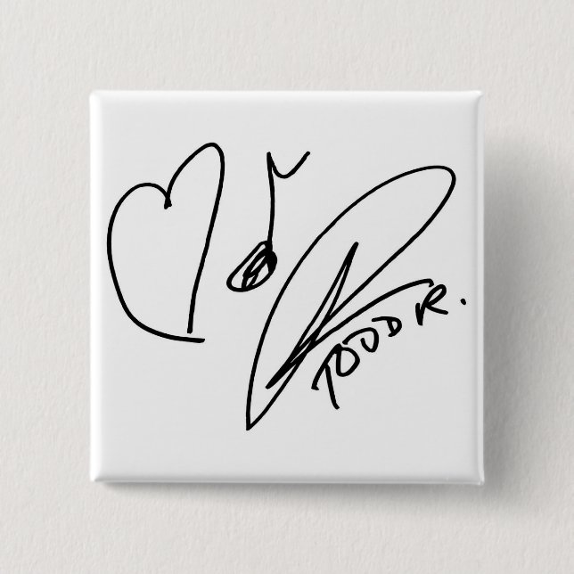 Badge Carré 5 Cm Amour-Musique-Pin (Devant)