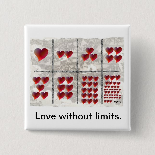 Badge Carré 5 Cm Amour sans limites (Devant)