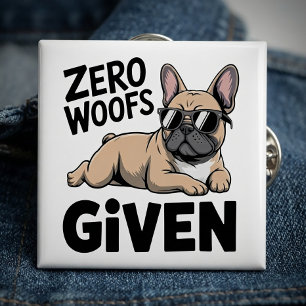 Badge Carré 5 Cm Amoureux de Bouledogue Français Antisocial Maman d