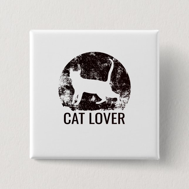 Badge Carré 5 Cm Amoureux des chats (Devant)