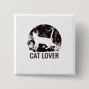 Badge Carré 5 Cm Amoureux des chats
