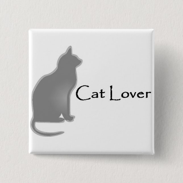 Badge Carré 5 Cm Amoureux des chats (Devant)