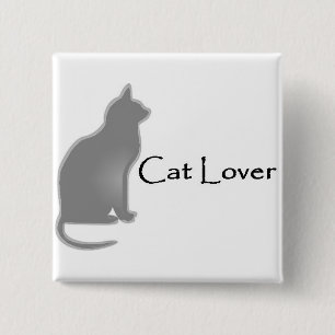 Badge Carré 5 Cm Amoureux des chats