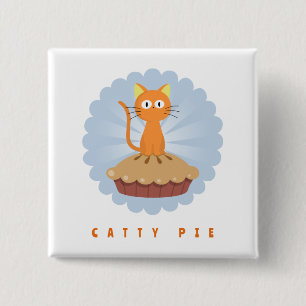 Badge Carré 5 Cm Amoureux des chats à tarte cuite