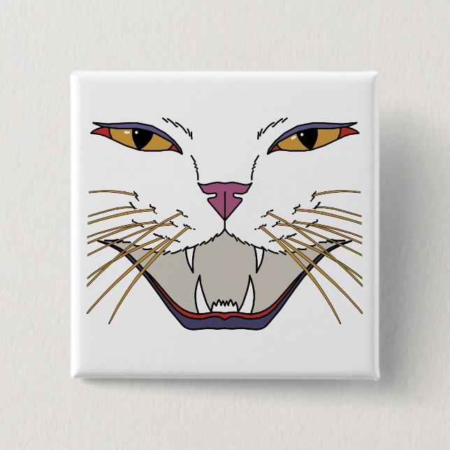 Badge Carré 5 Cm Amoureux des chats fisty (Devant)