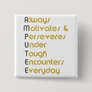 Badge Carré 5 Cm Amputé A.M.U.T.E.E.