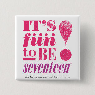 Badge Carré 5 Cm Amusement 2 B 17-Magenta