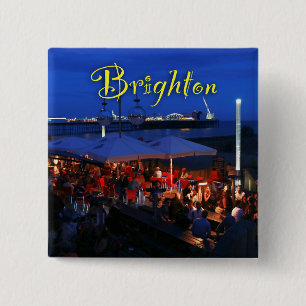 Badge Carré 5 Cm Amusez-vous à Brighton !