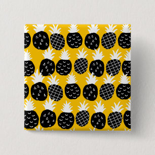 Badge Carré 5 Cm Ananas noir