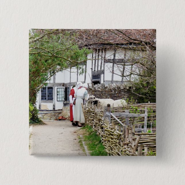 BADGE CARRÉ 5 CM ANCIENNE ANGLETERRE-ROYAUME-UNI (Devant)