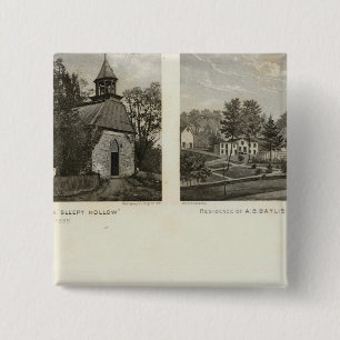 Badge Carré 5 Cm Ancienne église hollandaise, résidences