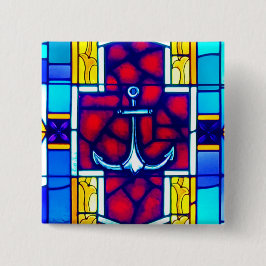 Badge Carré 5 Cm Ancré