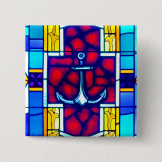 Badge Carré 5 Cm Ancré