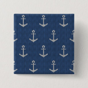 Badge Carré 5 Cm Ancre de la mer de Knit