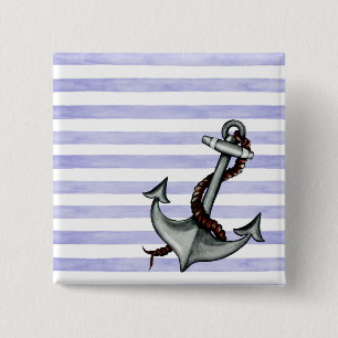 Badge Carré 5 Cm Ancre du navire nautique