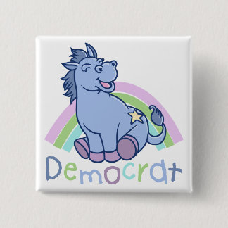 Badge Carré 5 Cm Âne de Démocrate de bébé