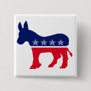 Badge Carré 5 Cm Âne Democratic