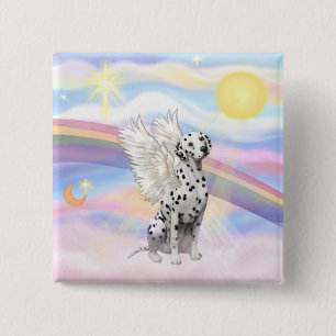 Badge Carré 5 Cm Ange dalmate