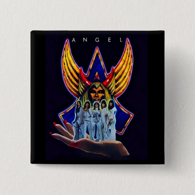 Badge Carré 5 Cm Ange - ♫ de bande de Helluva (Devant)