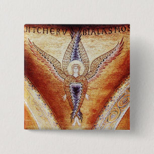 BADGE CARRÉ 5 CM ANGE DE MOSAÏQUE