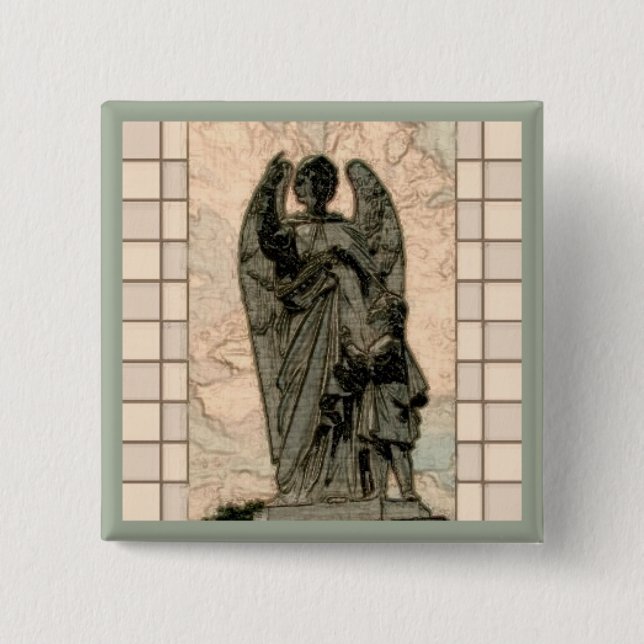 Badge Carré 5 Cm Ange gardien (Devant)