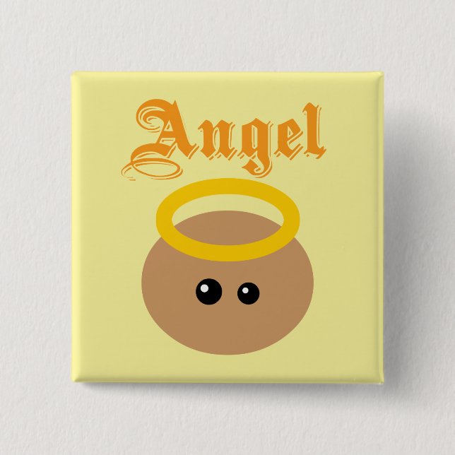 Badge Carré 5 Cm Ange mignon (Devant)