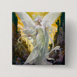 Badge Carré 5 Cm Angel Imaginaire Art