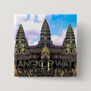 Badge Carré 5 Cm Angkor Wat