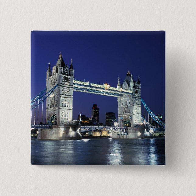 Badge Carré 5 Cm Angleterre, Londres, Tower Bridge 3 (Devant)