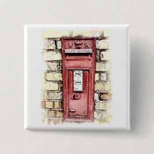BADGE CARRÉ 5 CM ANGLETERRE VICTORIENNE
