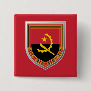 Badge Carré 5 Cm Angola Flag Shield