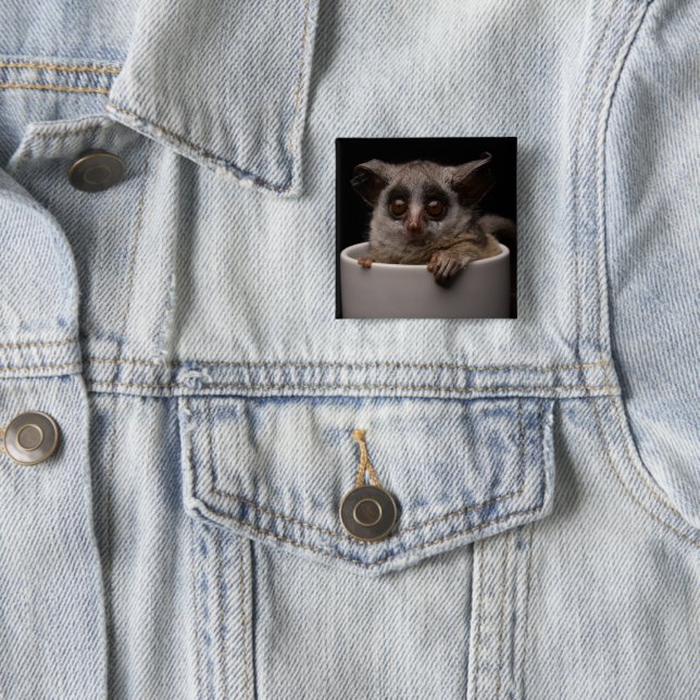 Badge Carré 5 Cm Animaux de bébés cutest | Bébé mignon (En situation)