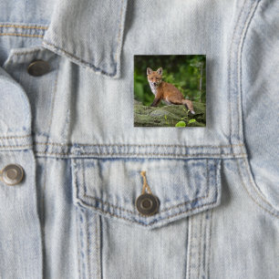 Badge Carré 5 Cm Animaux de bébés cutest Foxy Smile
