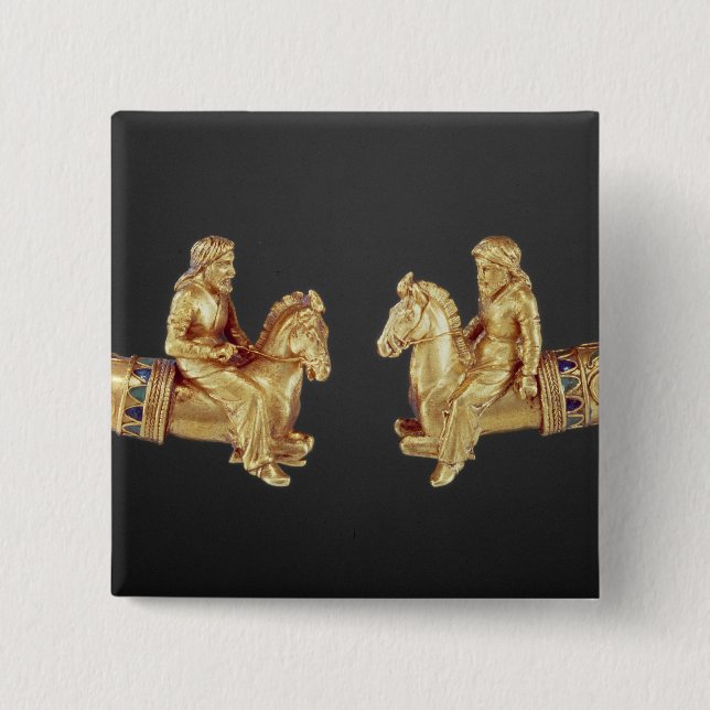 Badge Carré 5 Cm Anneau de cou sous forme de cavaliers de Scythian (Devant)