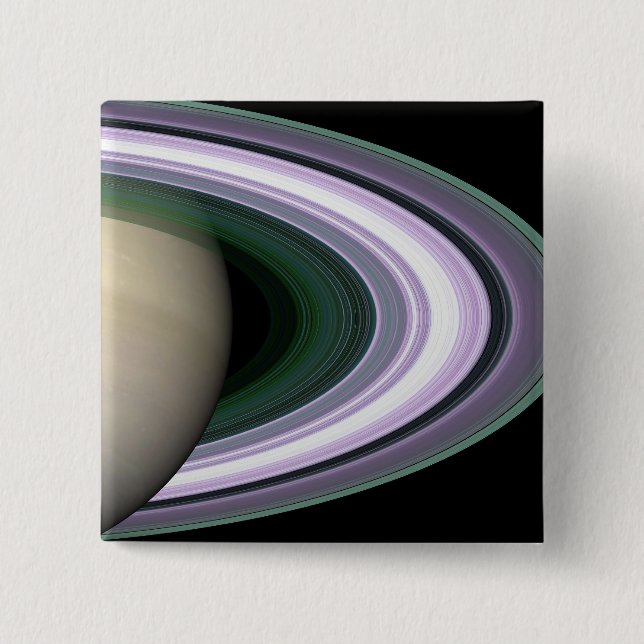 Badge Carré 5 Cm Anneaux de Saturne (Devant)