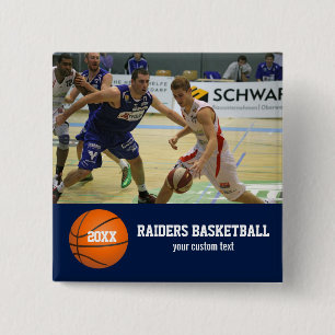 Badge Carré 5 Cm Année faite sur commande de nom d'équipe de joue