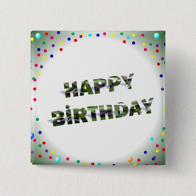 Badge Carré 5 Cm Anniversaire (Devant)