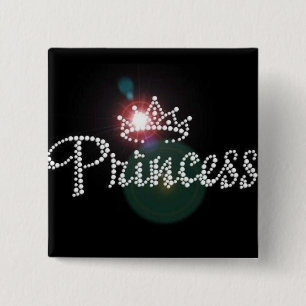 Badge Carré 5 Cm Anniversaire de la princesse Étincelle, Personnali