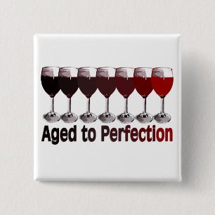 Badge Carré 5 Cm Anniversaire du vin rouge