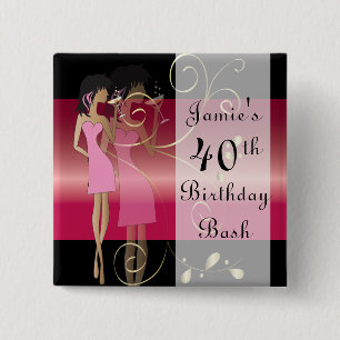 Badge Carré 5 Cm Anniversaire ou bachelorette Diva Fun Girl