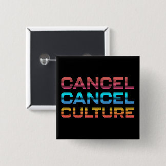 Badge Carré 5 Cm Annuler l'avis de mème de culture Couleur personna
