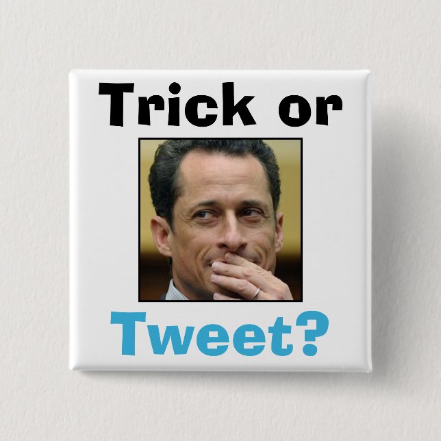 Badge Carré 5 Cm Anthony Weiner - tour ou bip ? (Devant)